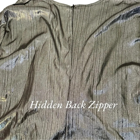 New Women's Sexy Dress Deep V Neck Long Sleeve Ruched Sparkly Bodycon - Picture 6 of 7